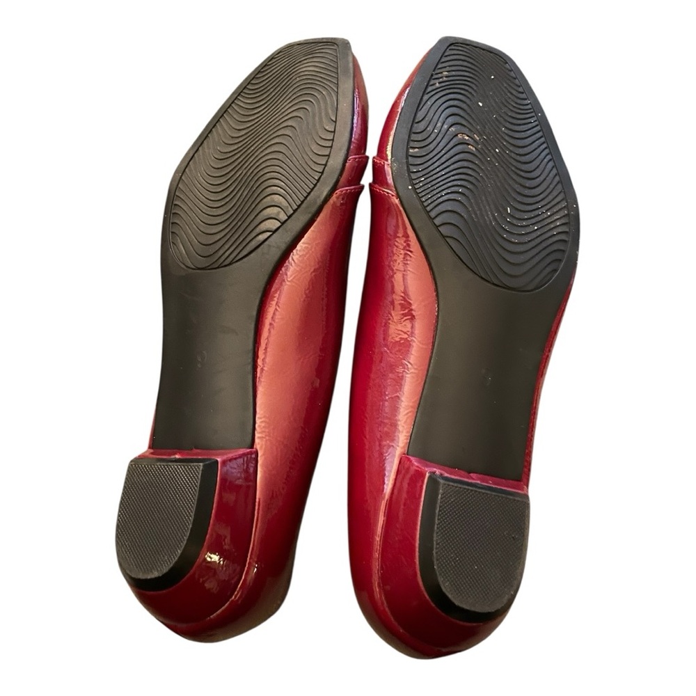 Abella Red Patent Leather Flats Size 9 | Chic Comfort | Comfort Cushioned Insole - Picture 3 of 10